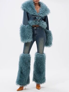 AKIRA Denim Faux Fur Trim Set